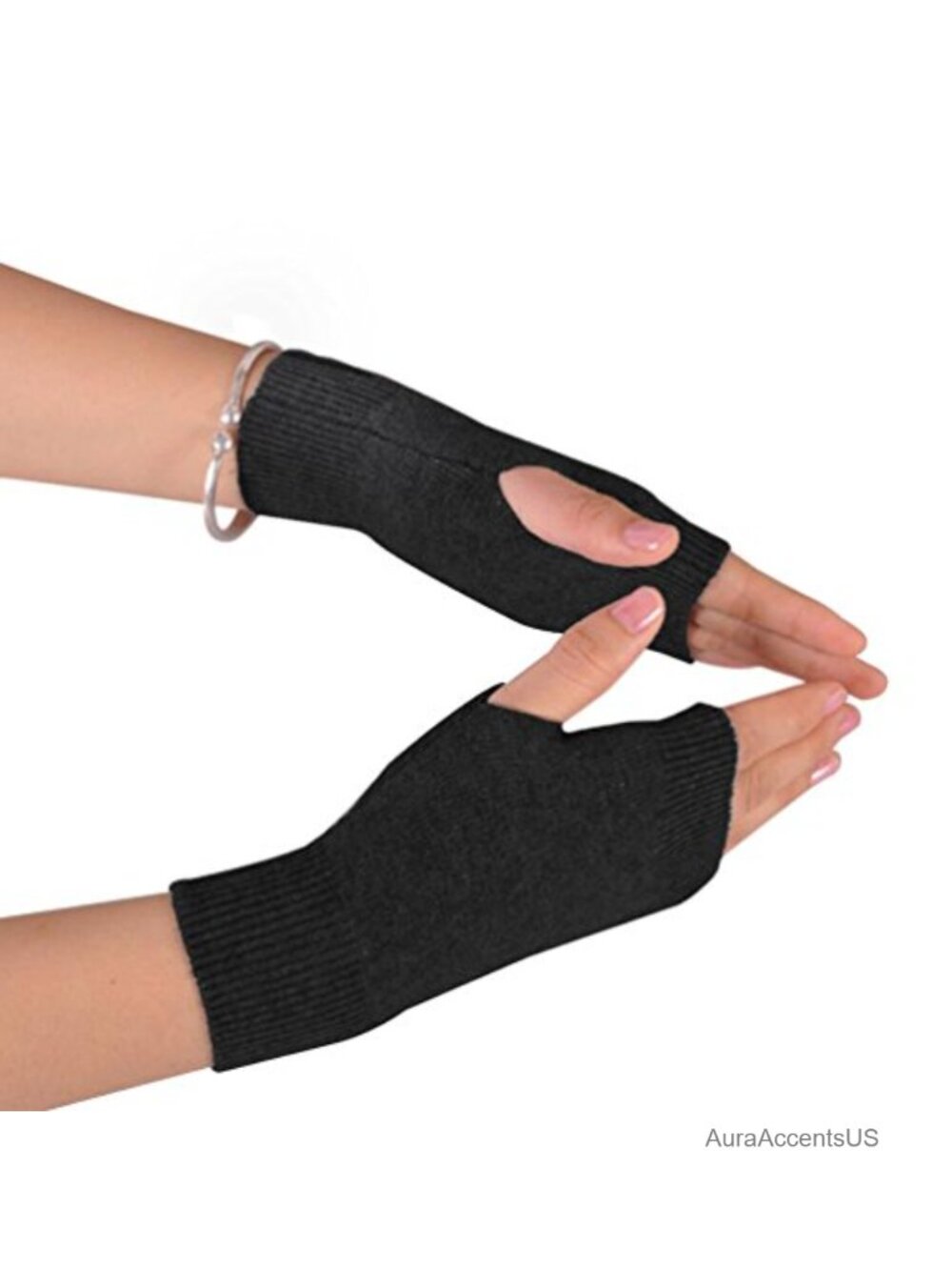 Wool Blend Fingerless Gloves Arm Warmers for Typing